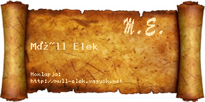 Müll Elek névjegykártya